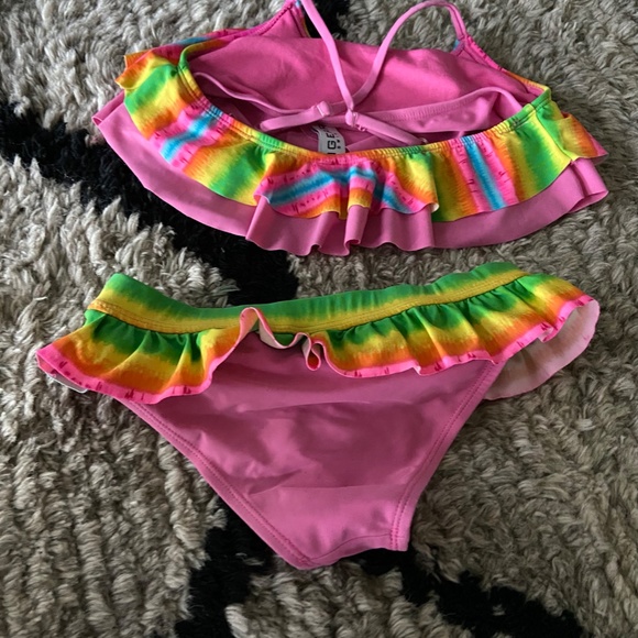INGEAR SWIM RAINBOW AND PINK RUFFLE BIKINI - Picture 2 of 2
